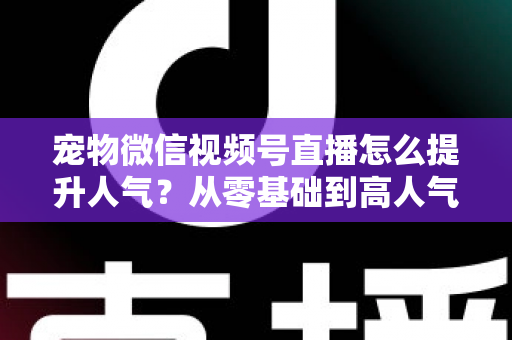 宠物微信视频号直播怎么提升人气？从零基础到高人气直播间的实战涨粉指南