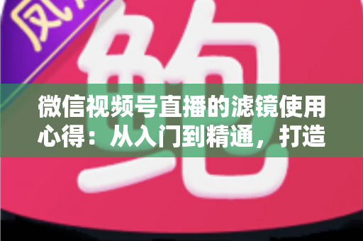 微信视频号直播的滤镜使用心得：从入门到精通，打造高颜值高人气直播间的实用指南