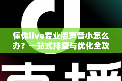 懂你live专业版声音小怎么办？一站式排查与优化全攻略